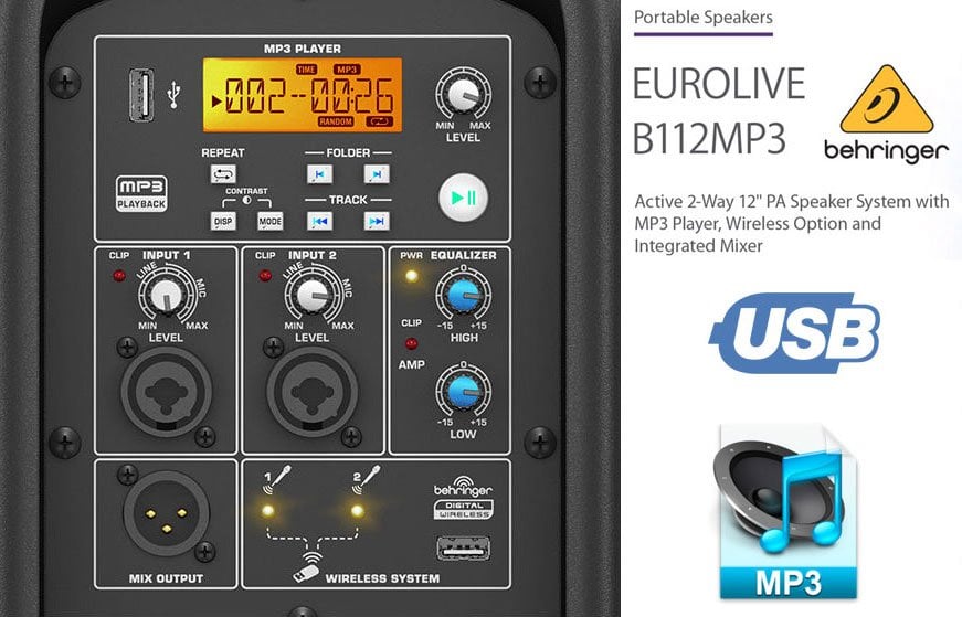 Behringer Eurolive B112MP3 Aktif Hoparlör